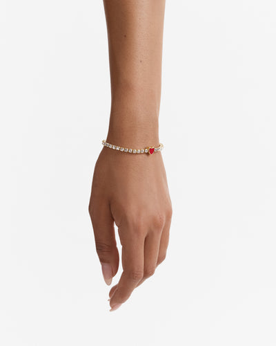 Lover Heart Bracelet - Lipstick Red