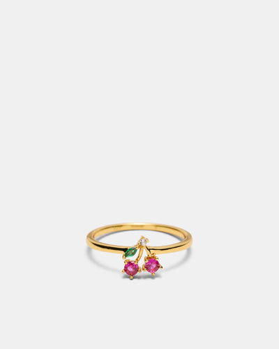 Petite Cherry Ring - Lipstick Red