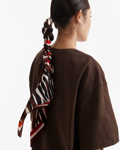 Duo Zebra Large Scarf - Chocolate