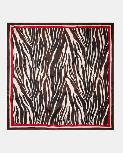 Duo Zebra Large Scarf - Chocolate