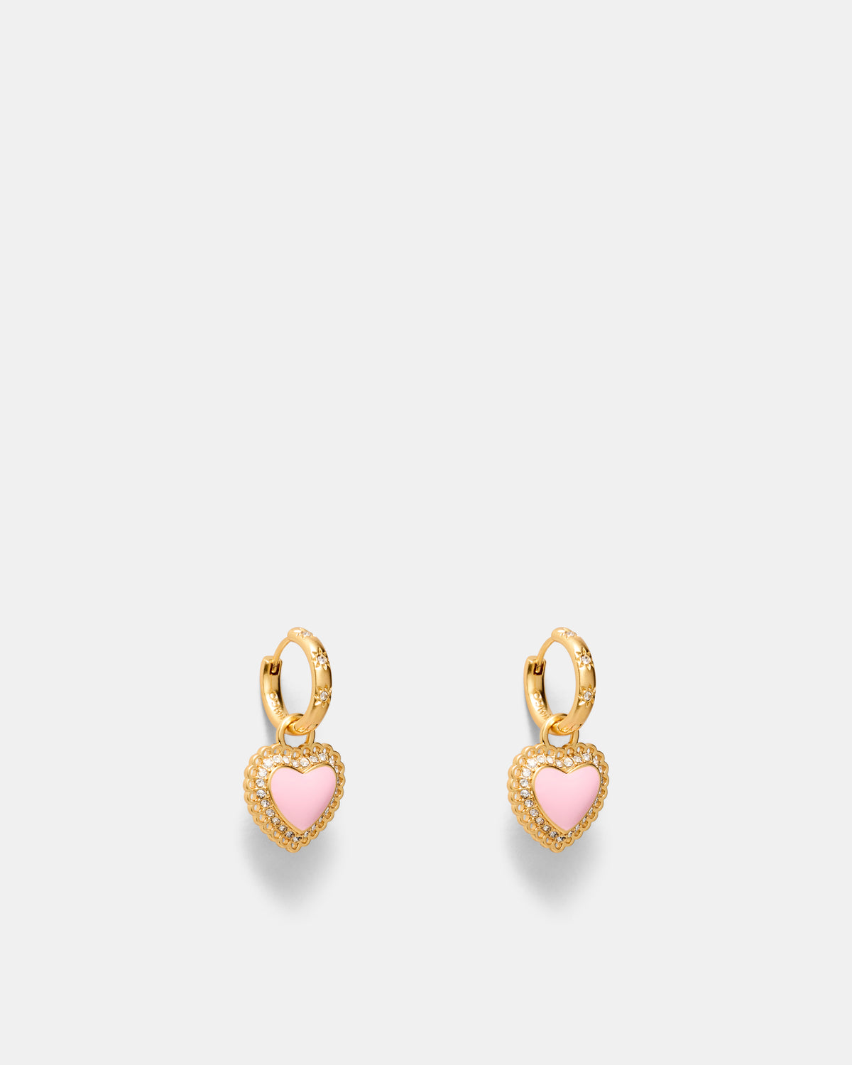 Lace Heart Hoop Earrings - Ballet