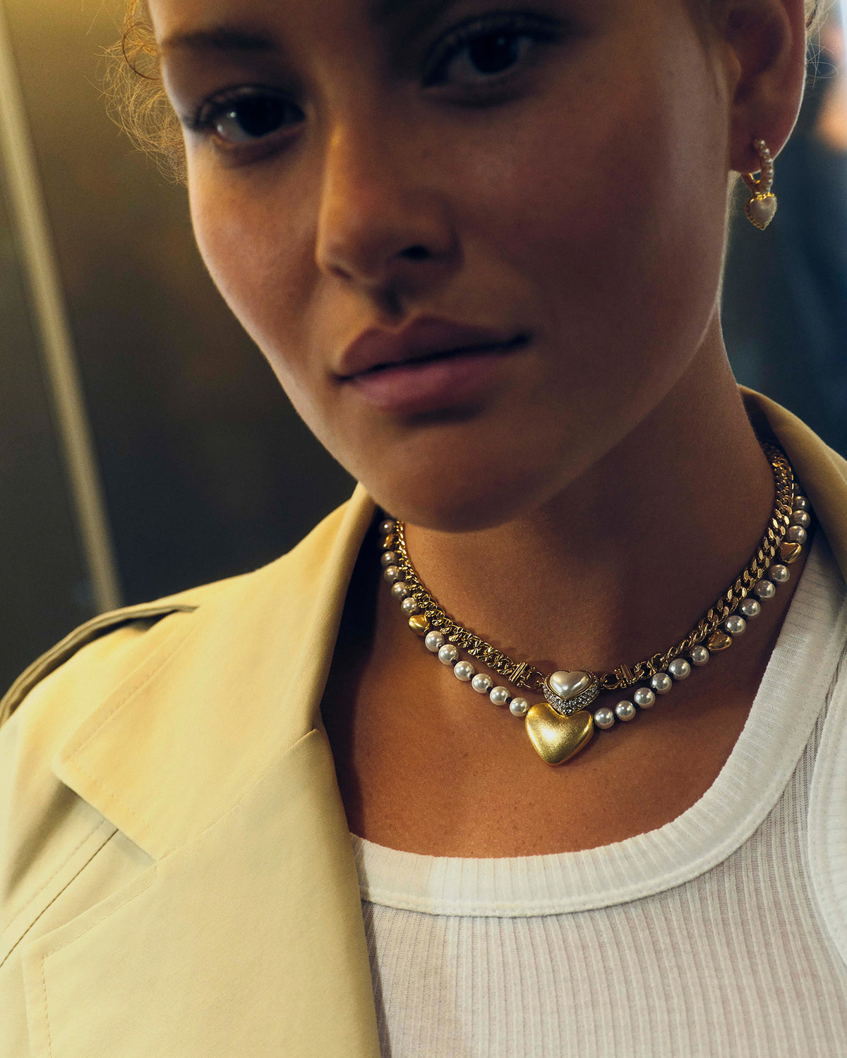Relic Heart Necklace - Pearl