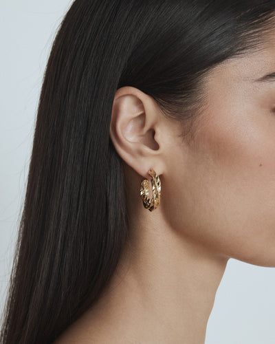 Fasten Hoop Earrings - Gold