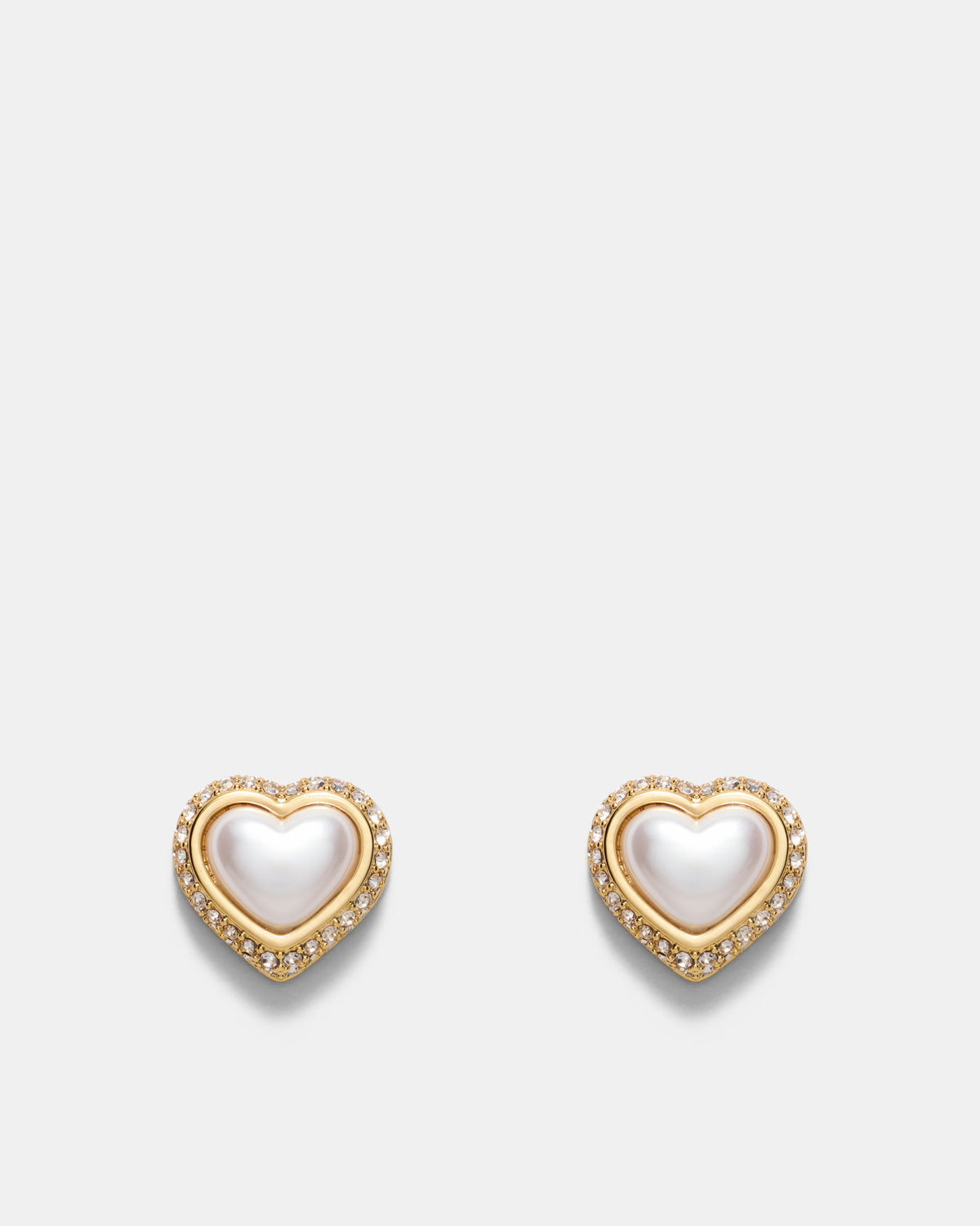 Relic Heart Stud Earrings - Pearl