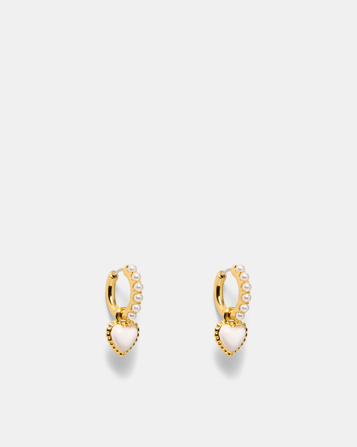 En Pointe Hoop Earrings - Pearl