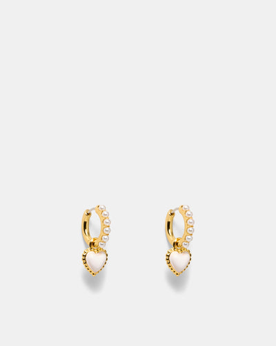 En Pointe Hoop Earrings - Pearl
