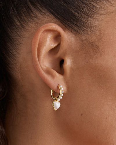 En Pointe Hoop Earrings - Pearl