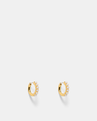 En Pointe Hoop Earrings - Pearl