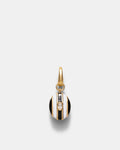Stripe Coin Charm - Black White