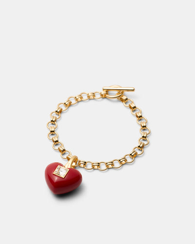 Devotion Heart Charm - Lipstick Red
