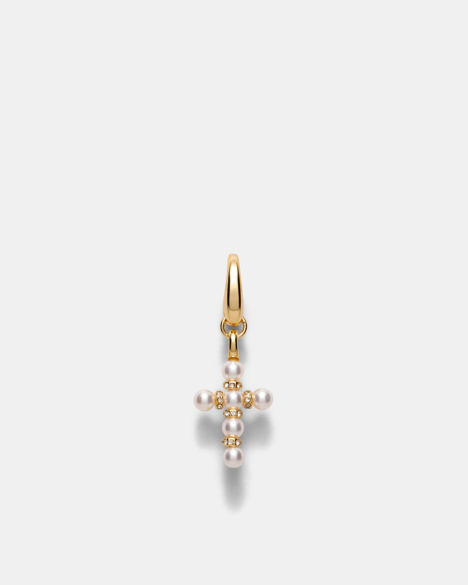 Poetic Cross Charm - Pearl