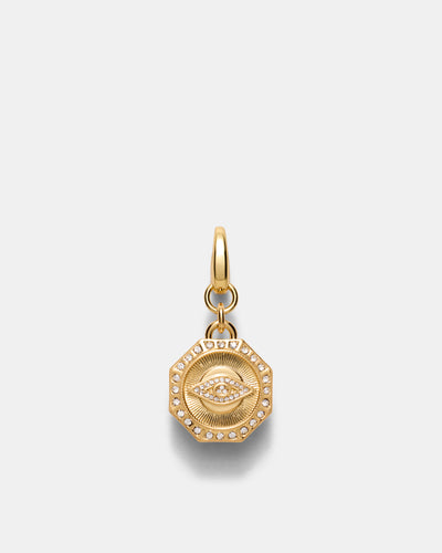 Evil Eye Coin Charm - Gold