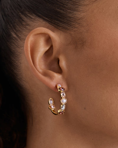 So Ornate Hoop Earrings - Pearl