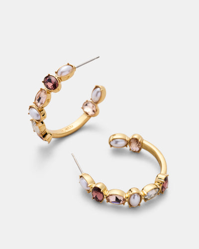 So Ornate Hoop Earrings - Pearl