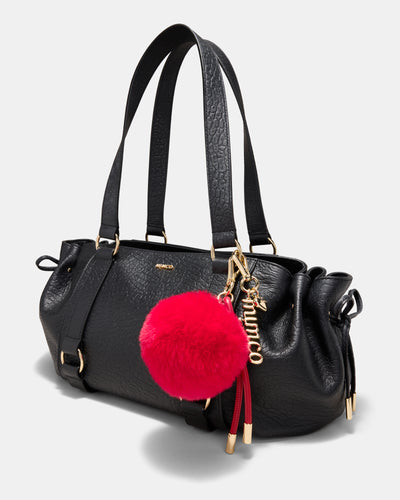 Fluffy Knot Bag Charm - Lipstick Red