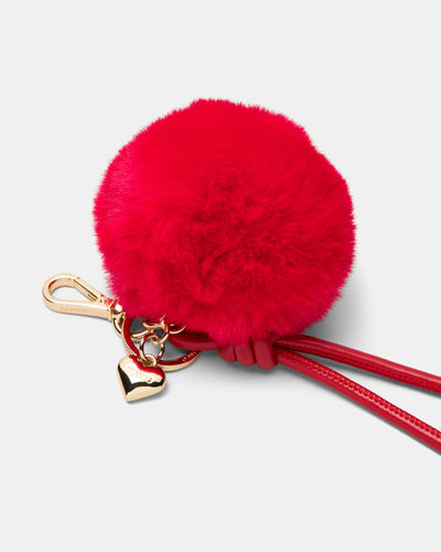 Fluffy Knot Bag Charm - Lipstick Red