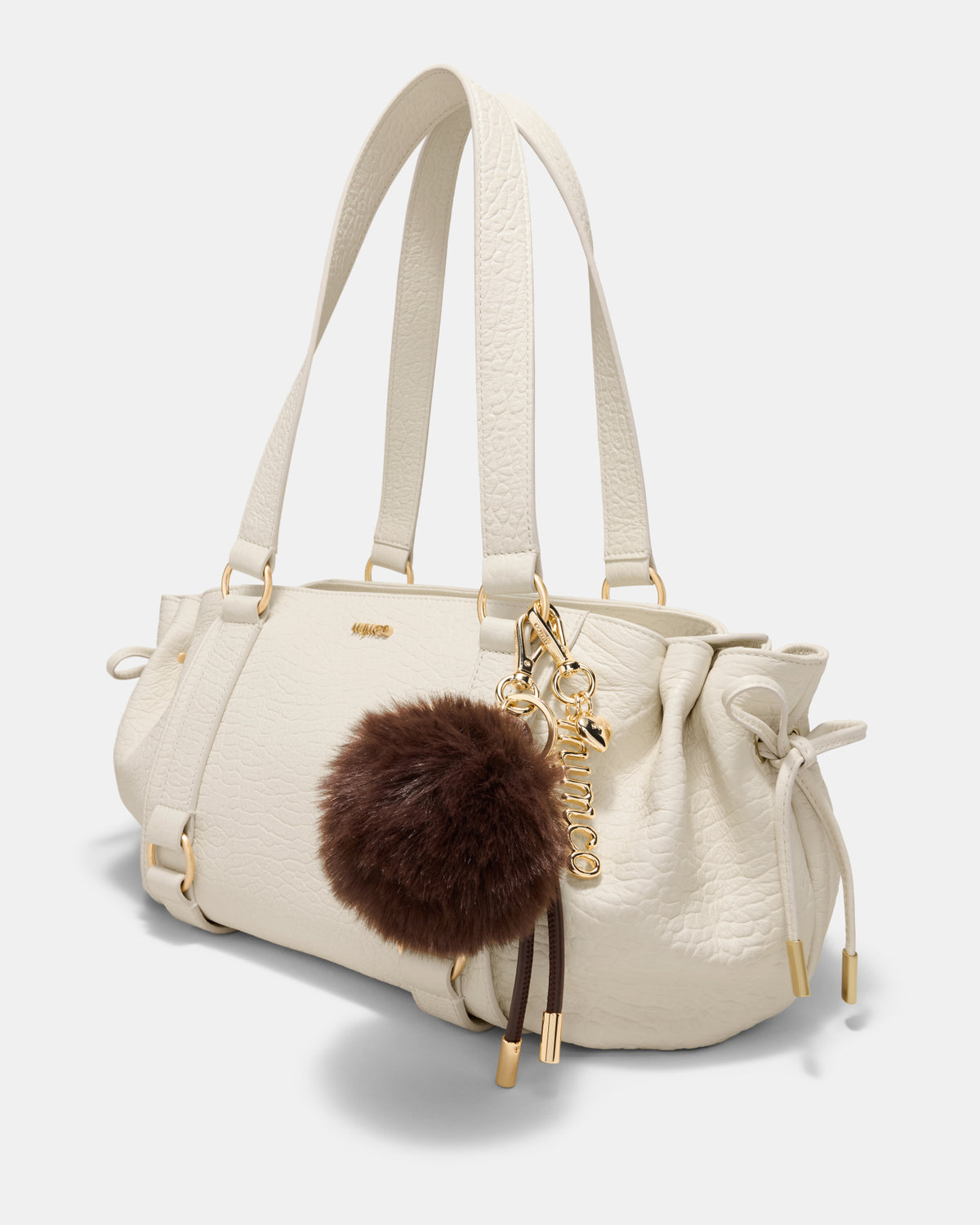 Fluffy Knot Bag Charm - Chocolate