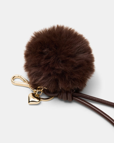 Fluffy Knot Bag Charm - Chocolate
