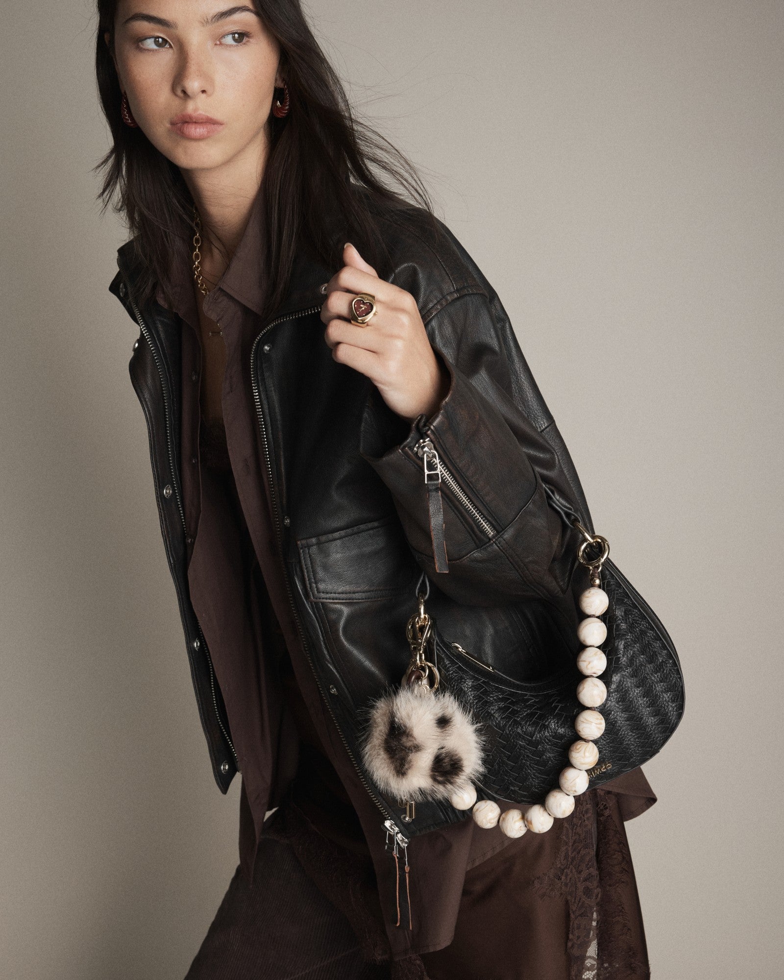 Luna Mini Crescent Bag - Black