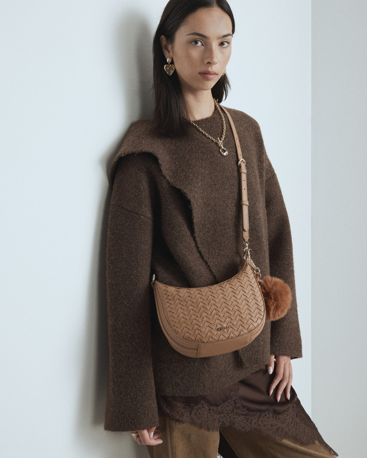 Luna Mini Crescent Bag - Caramel