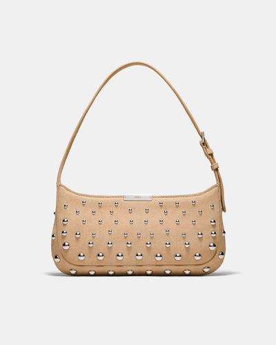 Cove Slim Studded Shoulder Bag - Sand