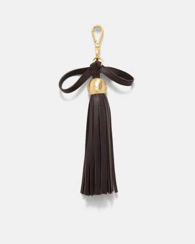 Luxe Tassel Bag Charm - Bitter Chocolate