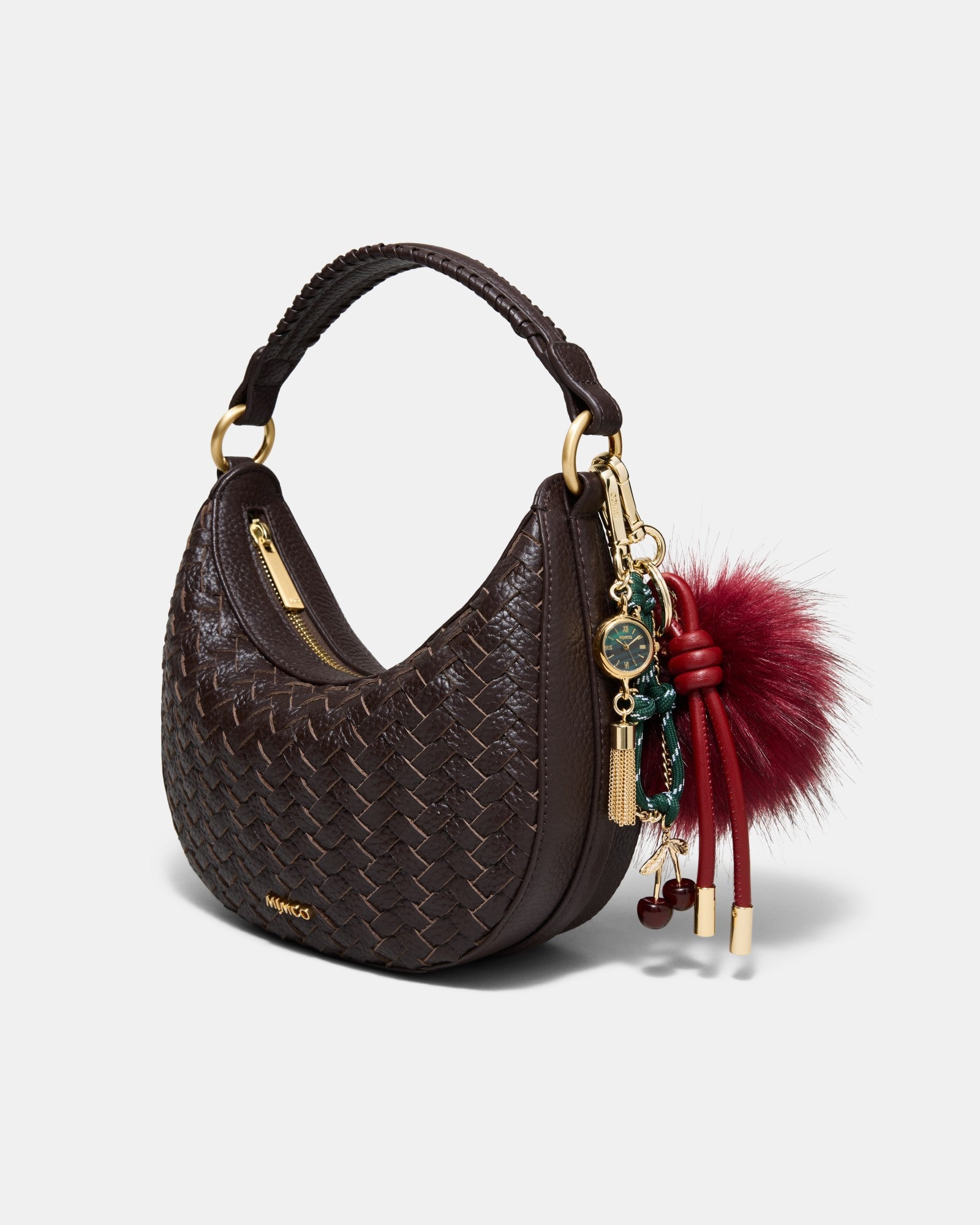 Fluffy Knot Bag Charm - Merlot