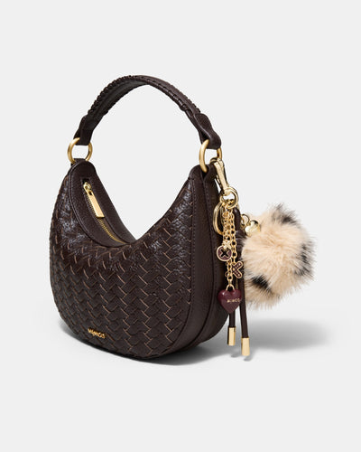 Fluffy Knot Bag Charm - Ocelot Print