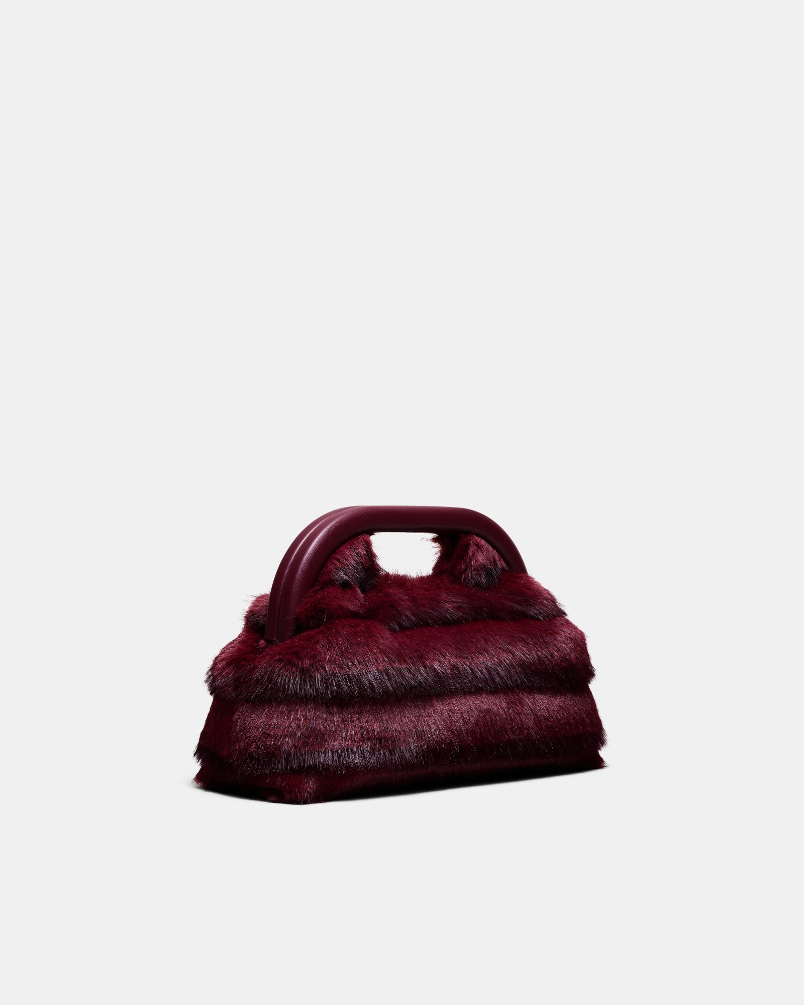 Faux Fur Frame Bag - Merlot
