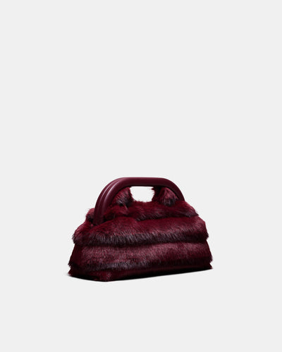 Faux Fur Frame Bag - Merlot