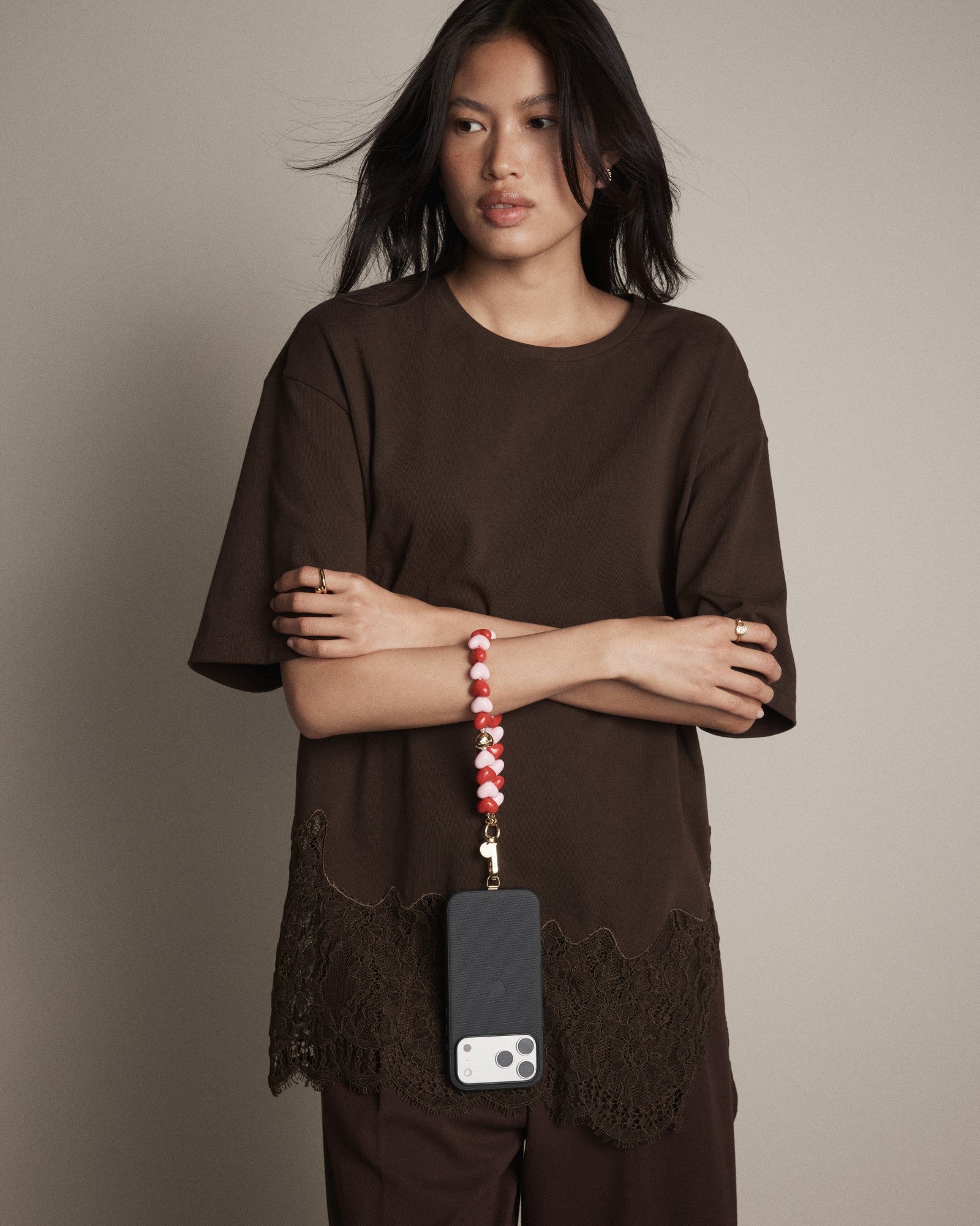Lover Phone Wrist Strap - Lipstick Red