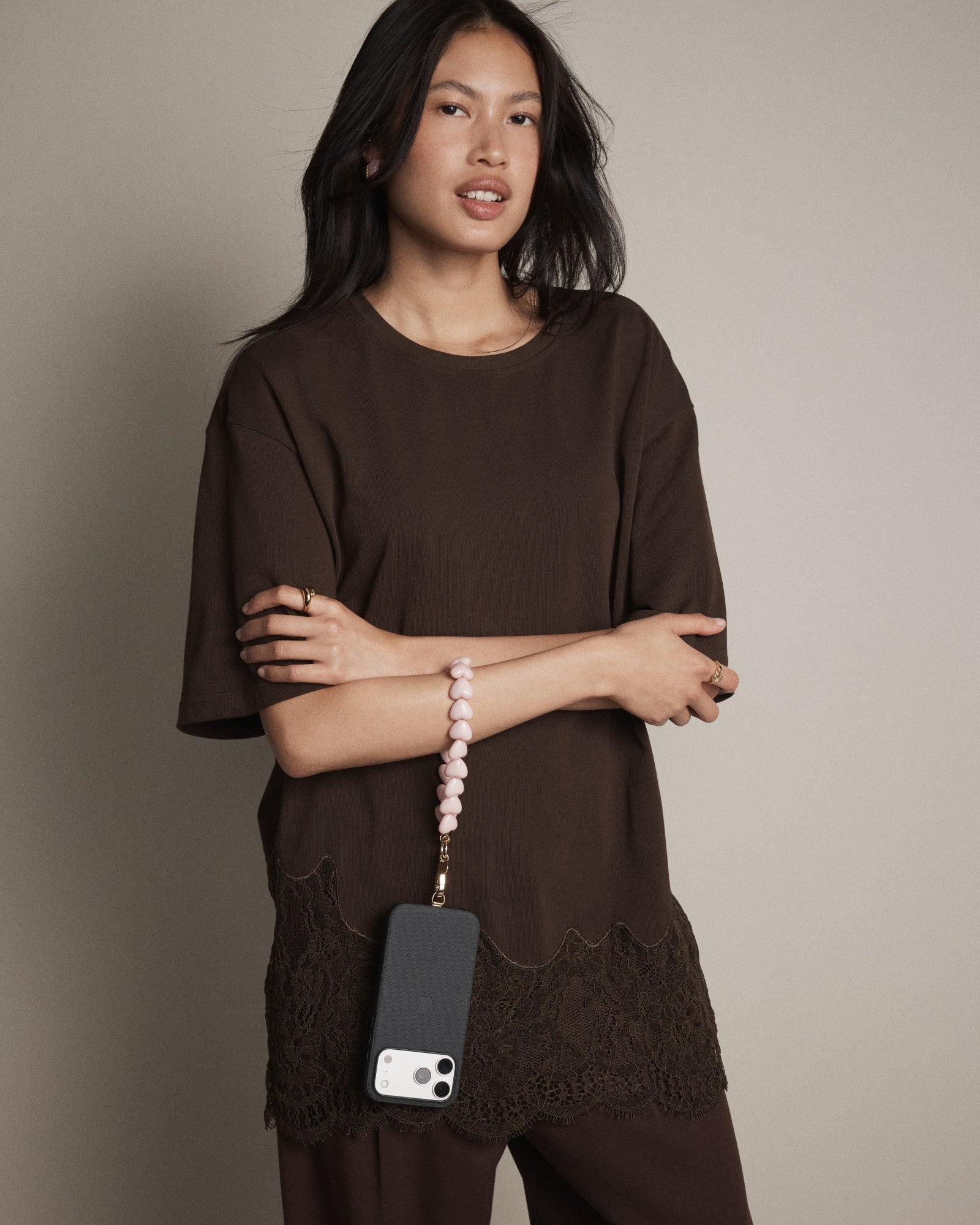 Heart Phone Wrist Strap - Petal