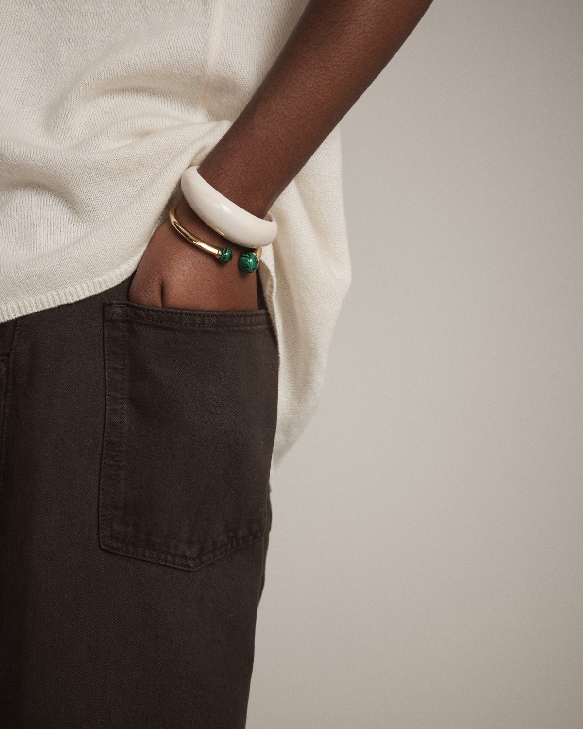 En Pointe Bangle - Malachite