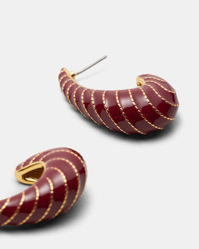 Calie Hoop Earrings - Bordeaux
