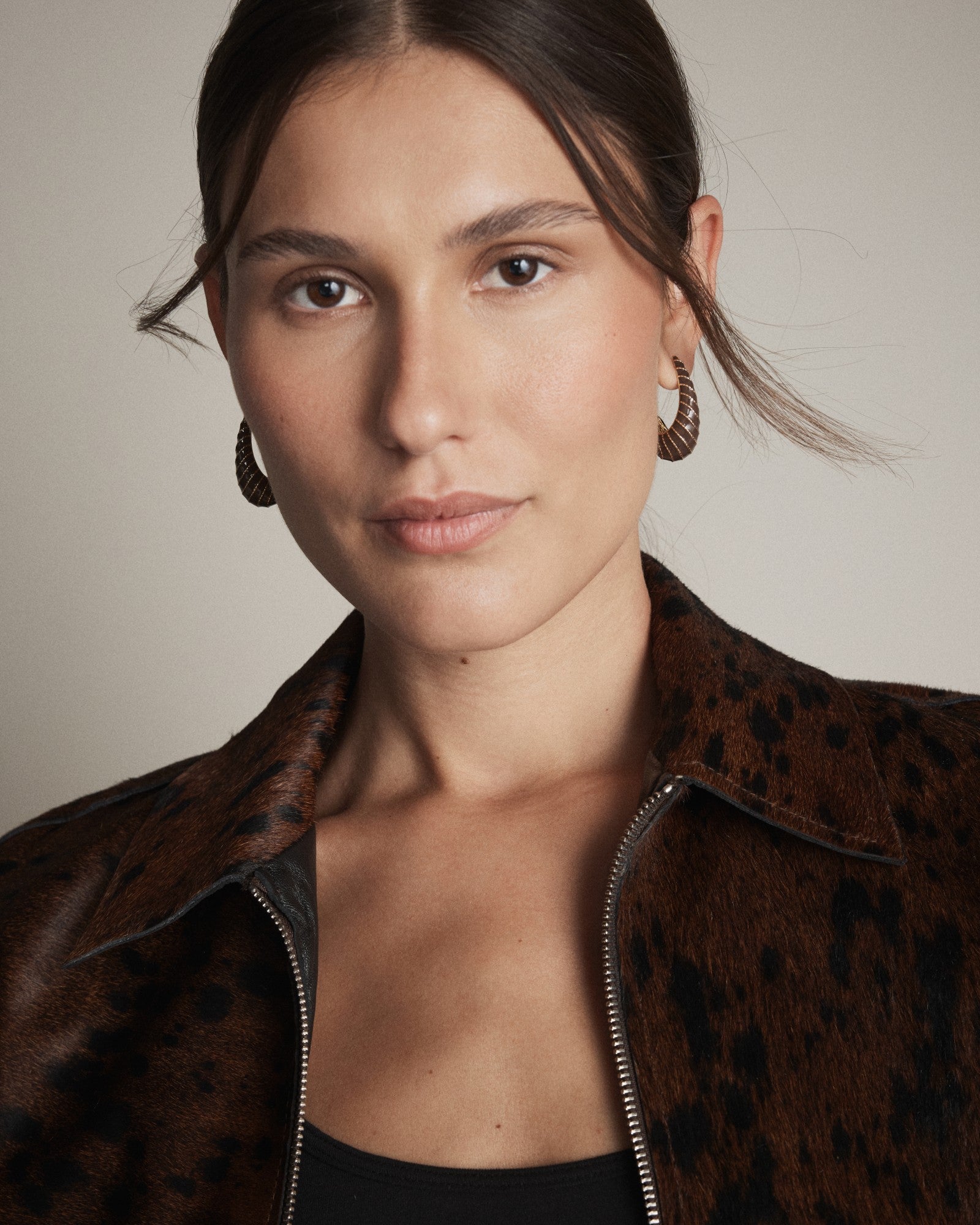 Calie Hoop Earrings - Chocolate