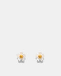 Resin Flower Stud Earrings - Pearl