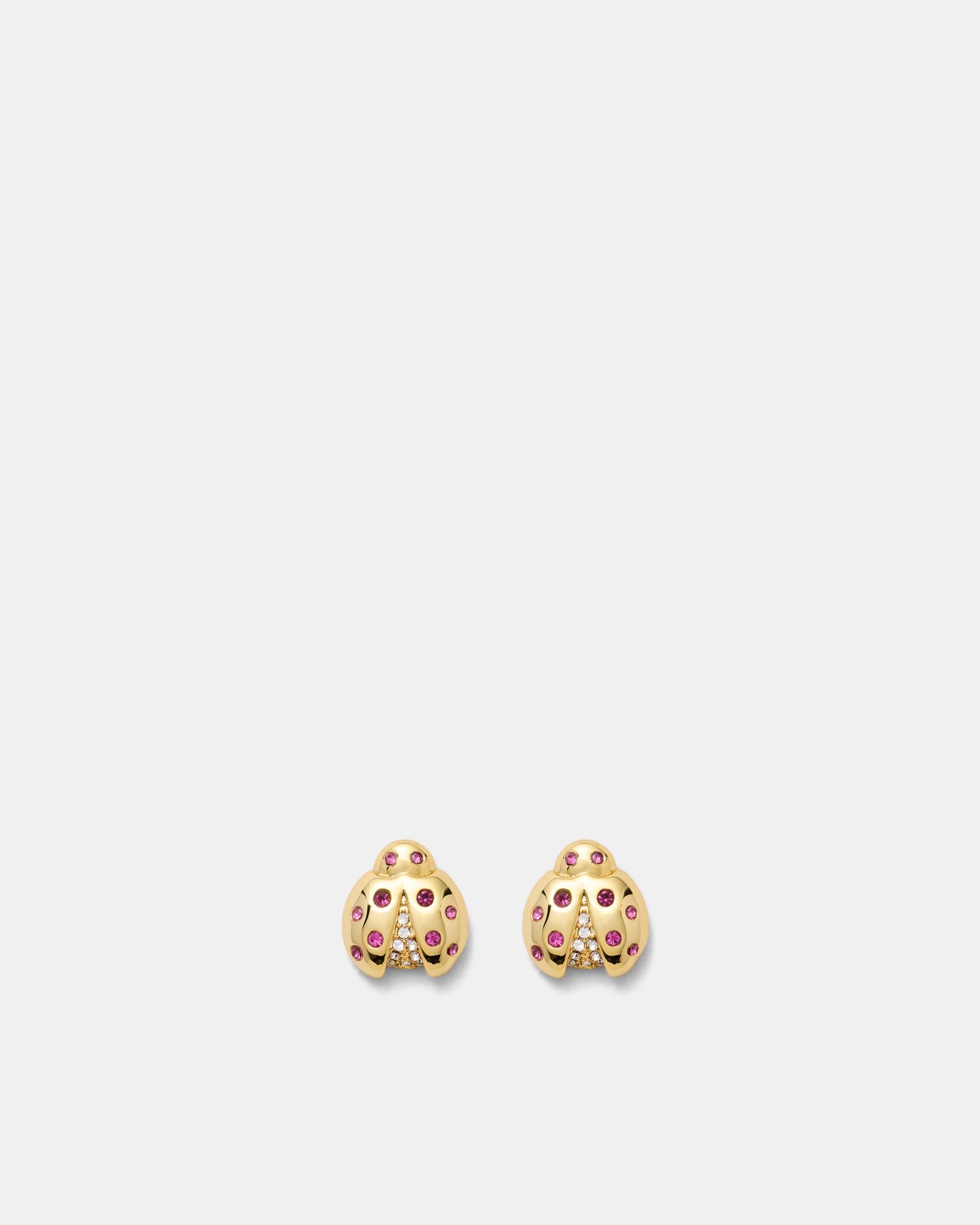 Lady Love Bug Stud Earrings - Gold