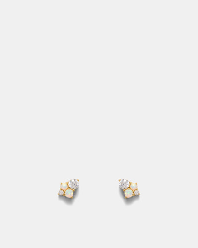 Opalescent Stud Earrings - Gold