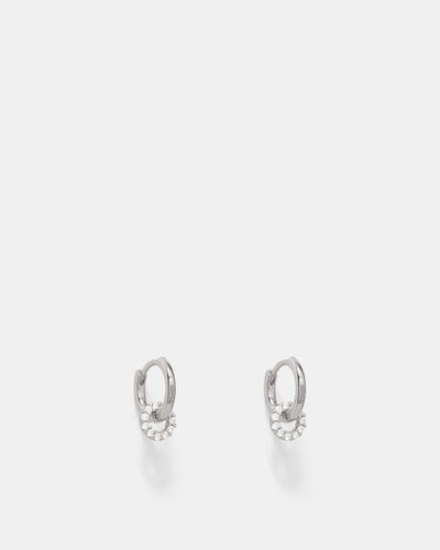 Nimbus Charm Hoop Earrings - Silver