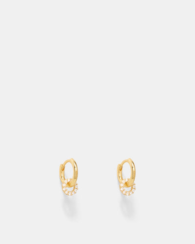 Nimbus Charm Hoop Earrings - Gold