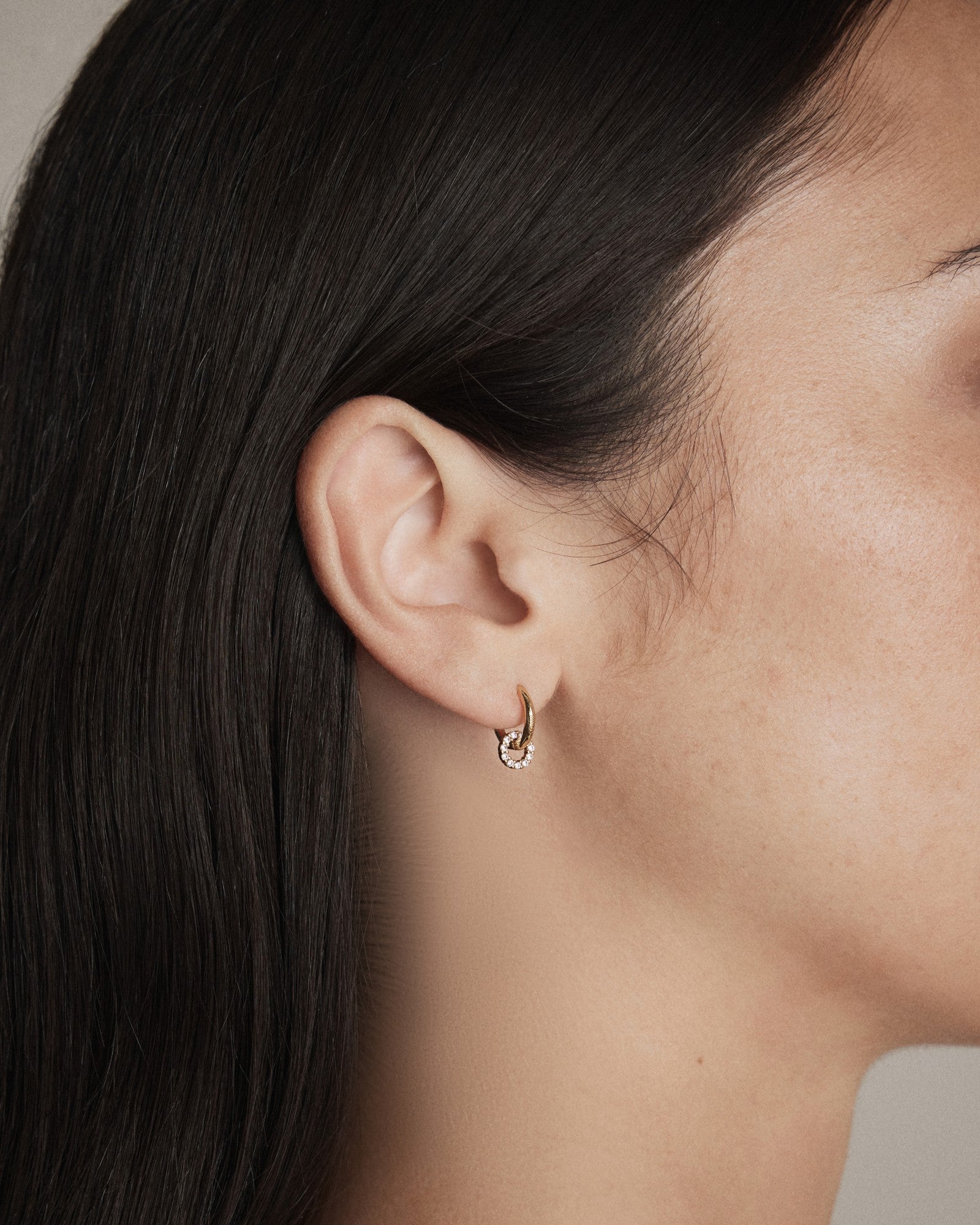 Nimbus Charm Hoop Earrings - Gold