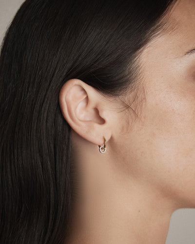 Nimbus Charm Hoop Earrings - Gold