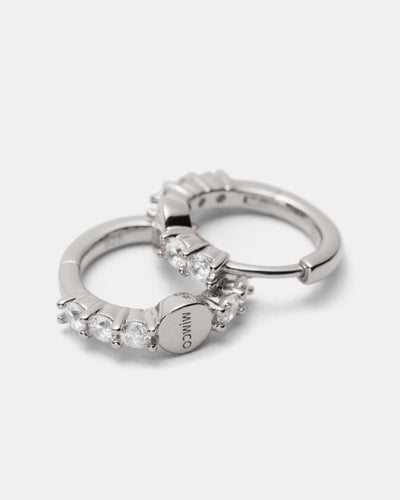 Nimbus Huggie Hoop Earrings - Silver