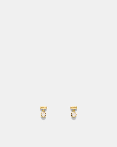 Glint Charm Stud Earrings - Gold