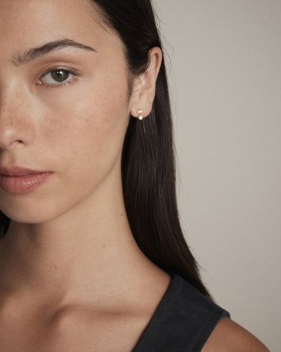 Glint Charm Stud Earrings - Gold