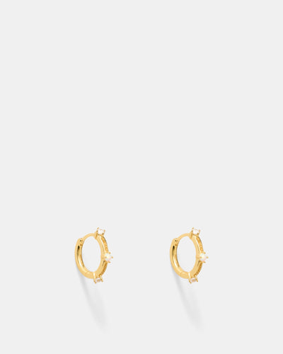 Opalescent Hoop Earrings - Gold