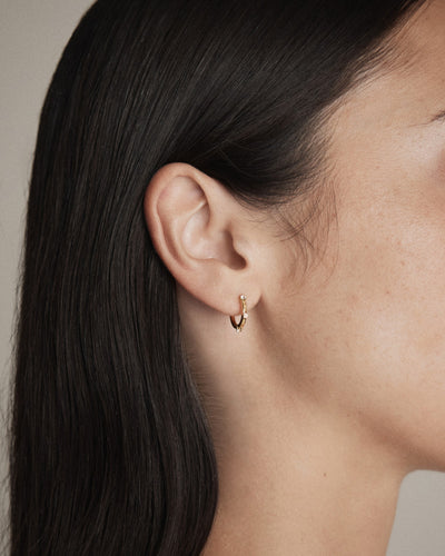 Opalescent Hoop Earrings - Gold