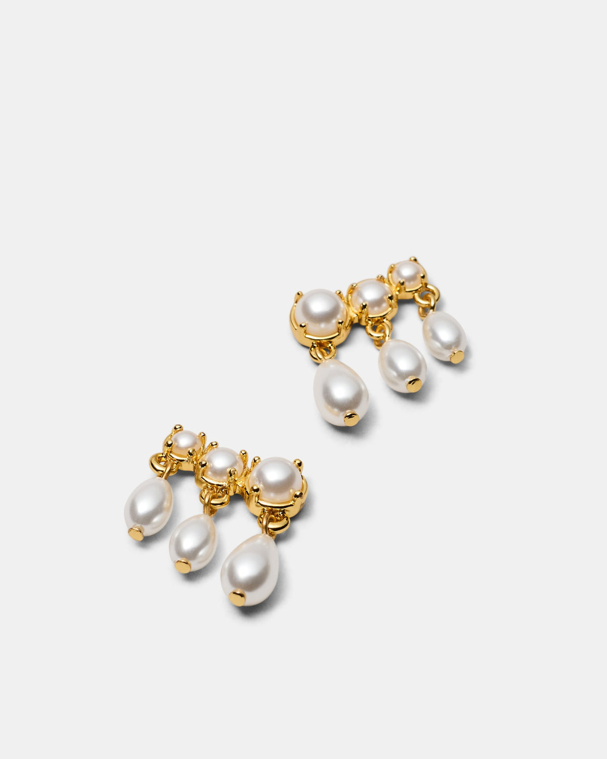 Crystalline Stud Earrings - Pearl