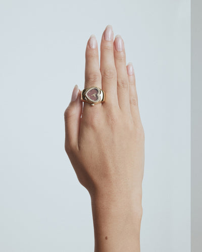 Heart Watch Ring - Bordeaux