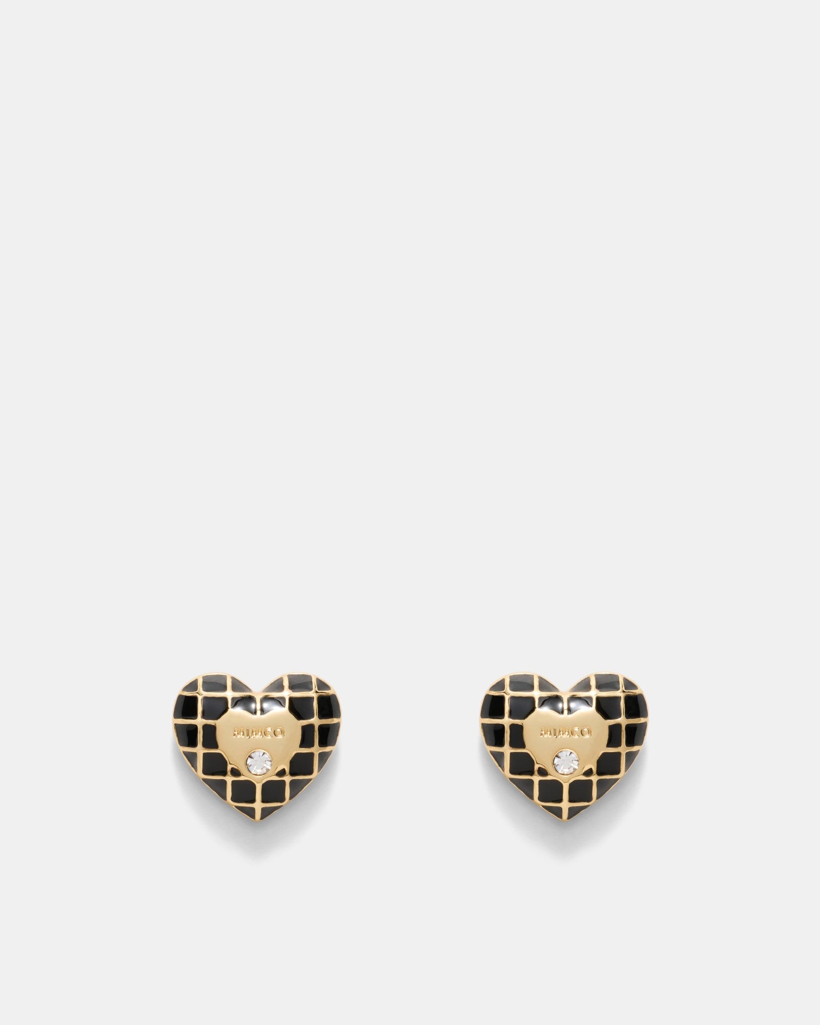Dylan Heart Stud Earrings - Black